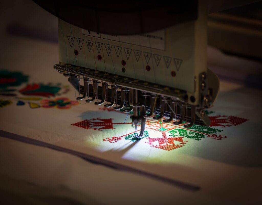 Professional sewing machine embroidery textile